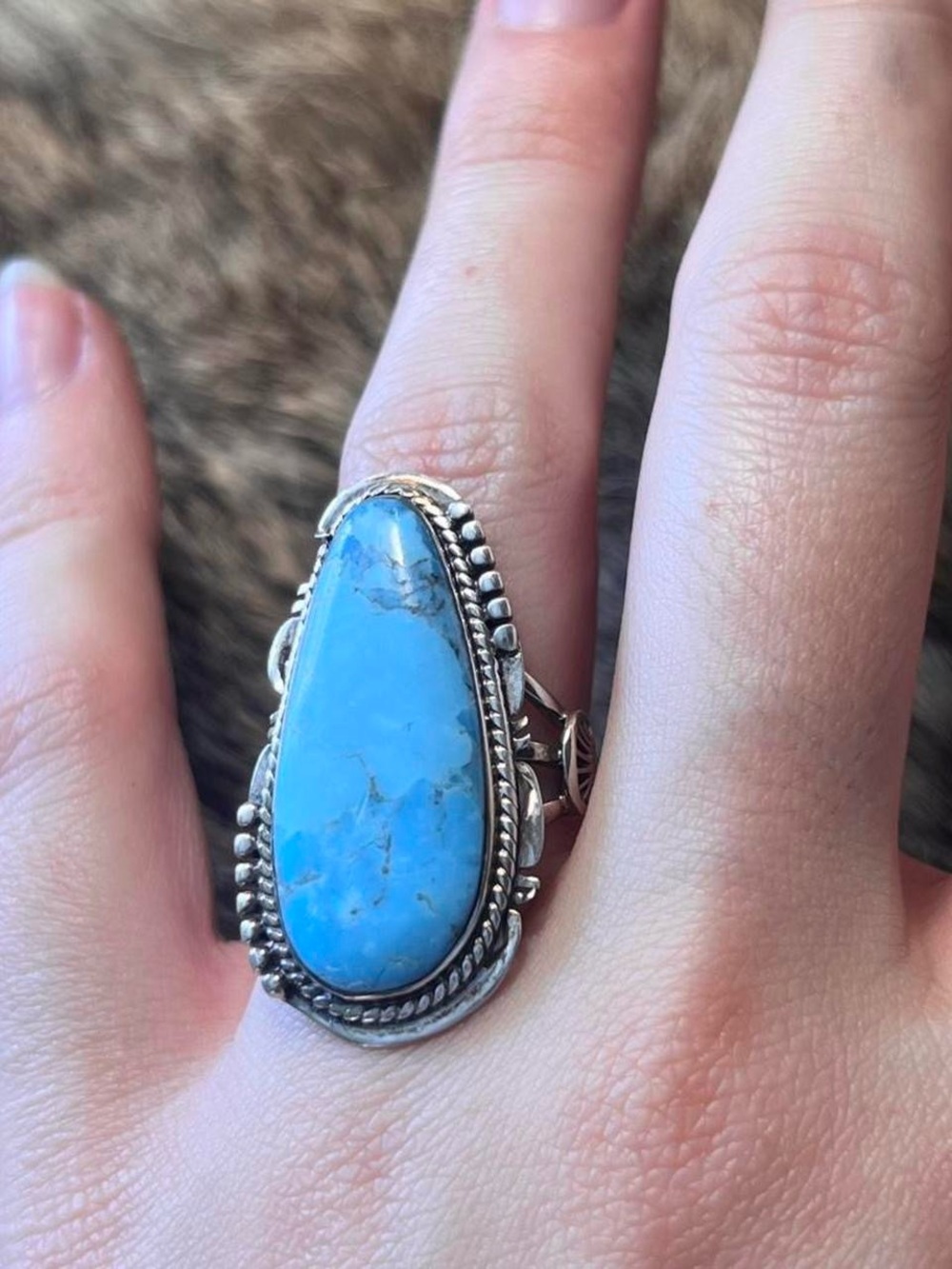 Sterling silver Native American STYLE turquoise ring